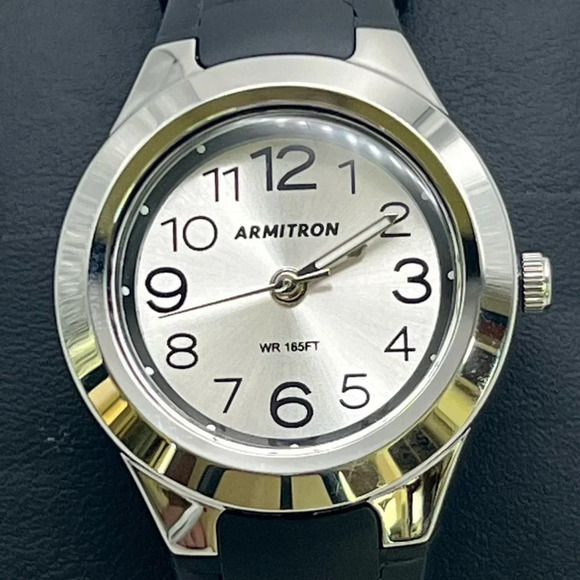 Armitron Pro Sport Ladies Watch Silver and Black Working - Picture 4 of 6
